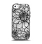 The White and Black Flower Illustration Apple iPhone 5c Otterbox Symmetry Case Skin Set