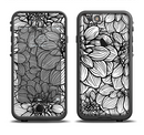 The White and Black Flower Illustration Apple iPhone 6/6s Plus LifeProof Fre Case Skin Set