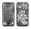 The White and Black Flower Illustration Apple iPhone 6/6s LifeProof Fre Case Skin Set