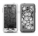 The White and Black Flower Illustration Samsung Galaxy S5 LifeProof Fre Case Skin Set