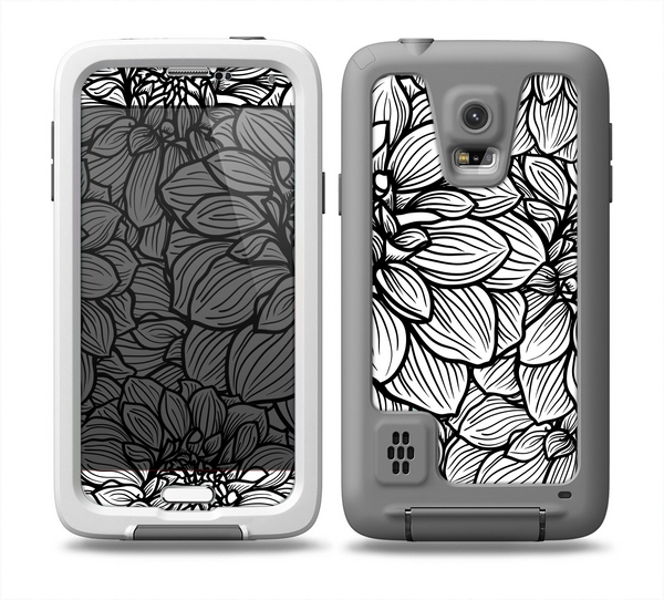 The White and Black Flower Illustration Skin for the Samsung Galaxy S5 frē LifeProof Case