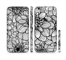 The White and Black Flower Illustration Sectioned Skin Series for the Apple iPhone 6s Plus