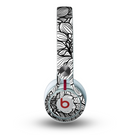 The White and Black Flower Illustration Skin for the Beats by Dre Mixr Headphones