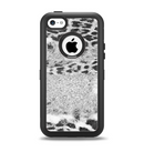 The White and Black Real Leopard Print Apple iPhone 5c Otterbox Defender Case Skin Set