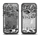 The White and Black Real Leopard Print Apple iPhone 6/6s Plus LifeProof Fre Case Skin Set