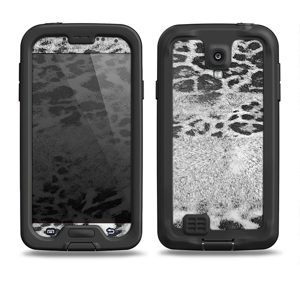 The White and Black Real Leopard Print Samsung Galaxy S4 LifeProof Nuud Case Skin Set