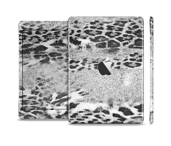 The White and Black Real Leopard Print Full Body Skin Set for the Apple iPad Mini 2