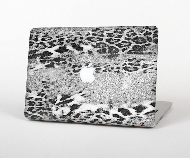 The White and Black Real Leopard Print Skin Set for the Apple MacBook Pro 13" with Retina Display