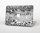 The White and Black Real Leopard Print Skin Set for the Apple MacBook Pro 15" with Retina Display