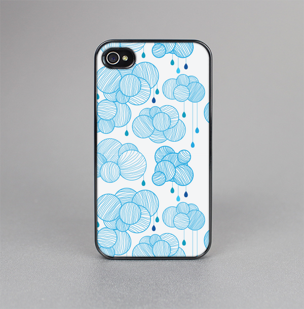 The White and Blue Raining Yarn Clouds Skin-Sert for the Apple iPhone 4-4s Skin-Sert Case