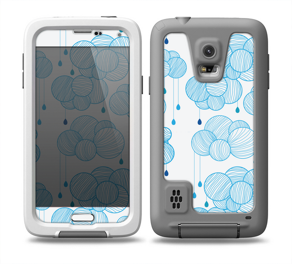 The White and Blue Raining Yarn Clouds Skin for the Samsung Galaxy S5 frē LifeProof Case