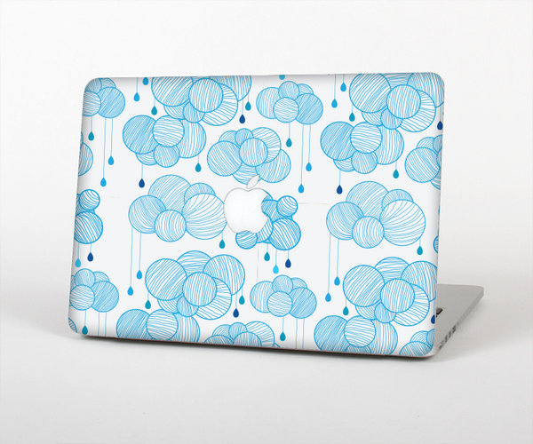 The White and Blue Raining Yarn Clouds Skin Set for the Apple MacBook Pro 13" with Retina Display