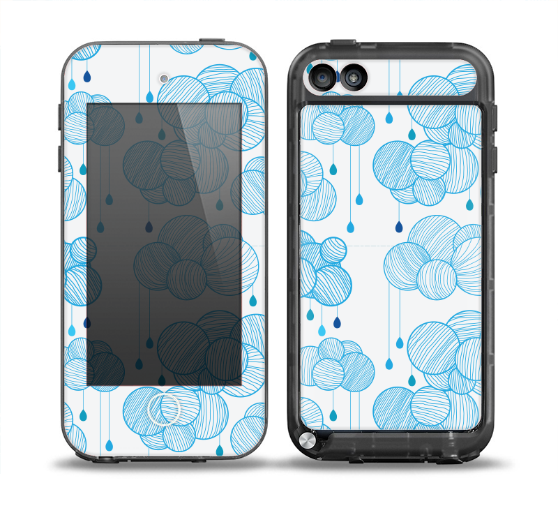 The White and Blue Raining Yarn Clouds Skin for the iPod Touch 5th Generation frē LifeProof Case