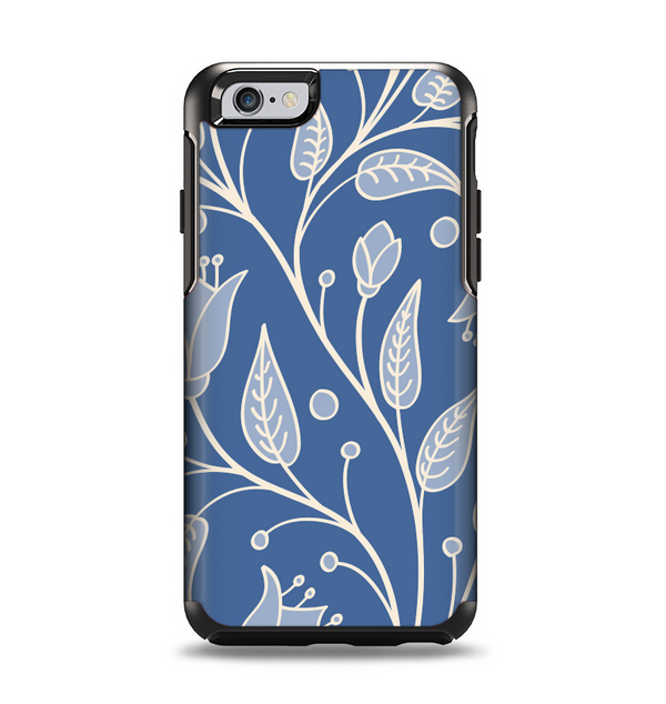 The White and Blue Vector Branches Apple iPhone 6 Otterbox Symmetry Case Skin Set