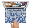 The White and Blue Vector Branches Skin Set for the Apple MacBook Pro 13" with Retina Display