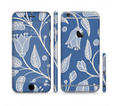 The White and Blue Vector Branches Sectioned Skin Series for the Apple iPhone 6s Plus