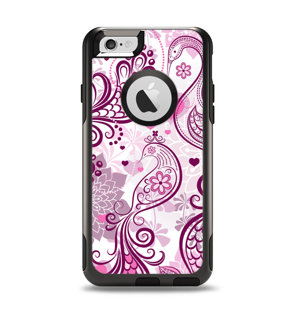 The White and Pink Birds with Floral Pattern Apple iPhone 6 Otterbox Commuter Case Skin Set