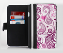 The White and Pink Birds with Floral Pattern Ink-Fuzed Leather Folding Wallet Credit-Card Case for the Apple iPhone 6/6s, 6/6s Plus, 5/5s and 5c