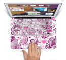 The White and Pink Birds with Floral Pattern Skin Set for the Apple MacBook Pro 13" with Retina Display