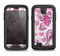 The White and Pink Birds with Floral Pattern Samsung Galaxy S4 LifeProof Nuud Case Skin Set