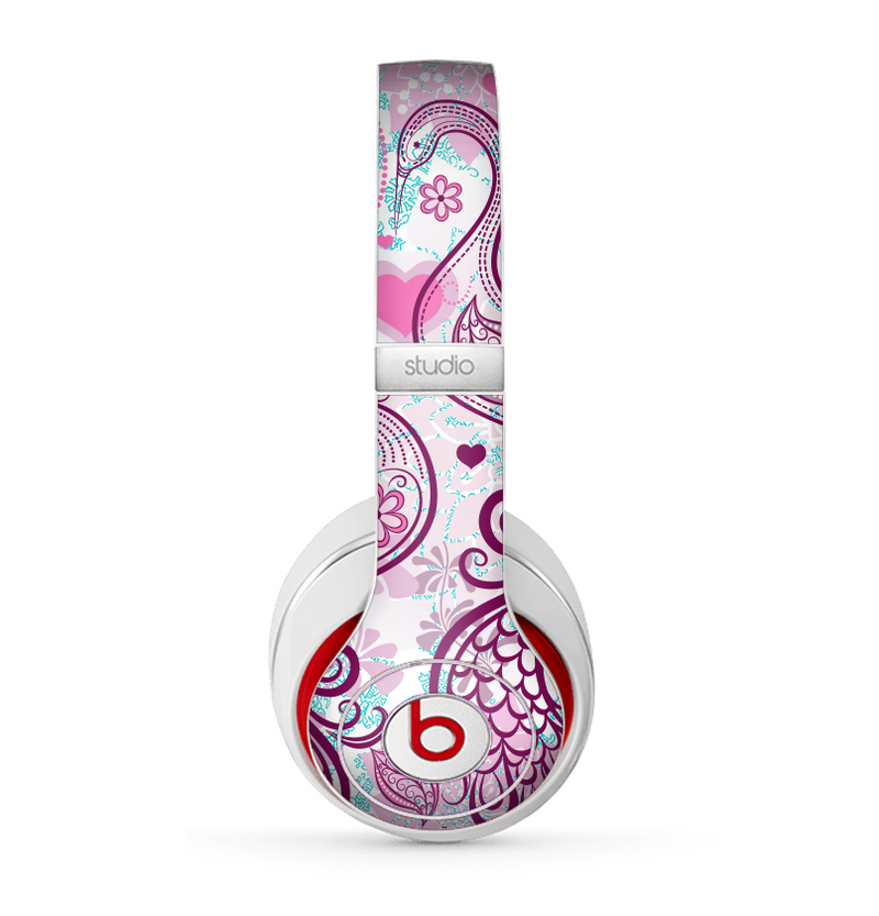 The White and Pink Birds with Floral Pattern Skin for the Beats by Dre Studio (2013+ Version) Headphones