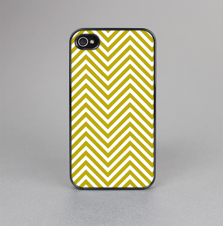 The White & vintage Green Sharp Chevron Pattern Skin-Sert for the Apple iPhone 4-4s Skin-Sert Case