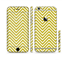 The White & vintage Green Sharp Chevron Pattern Sectioned Skin Series for the Apple iPhone 6/6s Plus