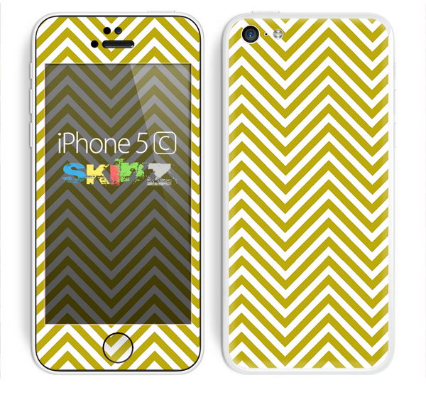 The White & vintage Green Sharp Chevron Pattern Skin for the Apple iPhone 5c