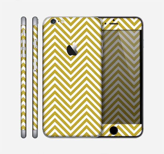 The White & vintage Green Sharp Chevron Pattern Skin for the Apple iPhone 6 Plus