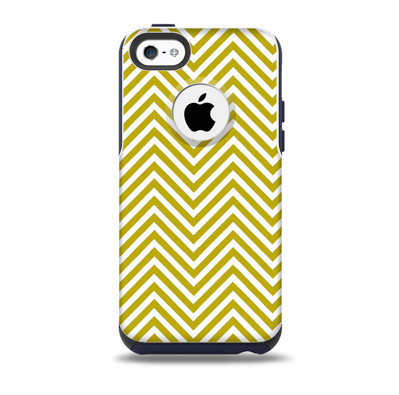 The White & vintage Green Sharp Chevron Pattern Skin for the iPhone 5c OtterBox Commuter Case