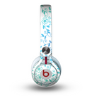 The White with Blue & Green Floral Thin Laced Skin for the Beats by Dre Mixr Headphones