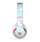 The White with Blue & Green Floral Thin Laced Skin for the Beats by Dre Studio (2013+ Version) Headphones