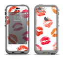 The White with Colored Pucker Lip Prints Apple iPhone 5c LifeProof Nuud Case Skin Set