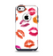 The White with Colored Pucker Lip Prints Apple iPhone 5c Otterbox Commuter Case Skin Set