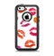 The White with Colored Pucker Lip Prints Apple iPhone 5c Otterbox Defender Case Skin Set