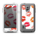 The White with Colored Pucker Lip Prints Samsung Galaxy S5 LifeProof Fre Case Skin Set