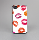 The White with Colored Pucker Lip Prints Skin-Sert for the Apple iPhone 4-4s Skin-Sert Case