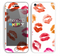 The White with Colored Pucker Lip Prints Skin for the Apple iPhone 5c