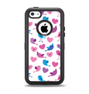 The White with Pink & Blue Vector Tweety Birds Apple iPhone 5c Otterbox Defender Case Skin Set