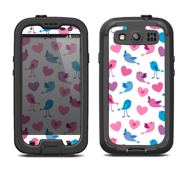 The White with Pink & Blue Vector Tweety Birds Samsung Galaxy S4 LifeProof Nuud Case Skin Set