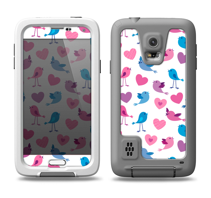 The White with Pink & Blue Vector Tweety Birds Samsung Galaxy S5 LifeProof Fre Case Skin Set