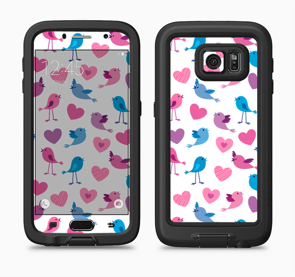 The White with Pink & Blue Vector Tweety Birds Full Body Samsung Galaxy S6 LifeProof Fre Case Skin Kit