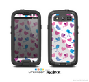 The White with Pink & Blue Vector Tweety Birds Skin For The Samsung Galaxy S3 LifeProof Case