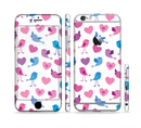 The White with Pink & Blue Vector Tweety Birds Sectioned Skin Series for the Apple iPhone 6s Plus