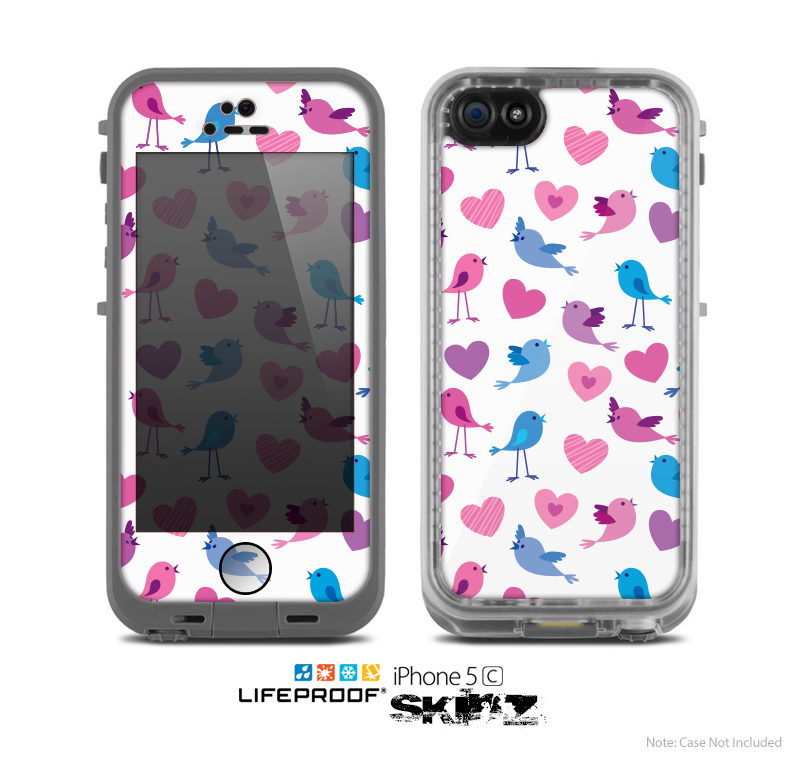 The White with Pink & Blue Vector Tweety Birds copy Skin for the Apple iPhone 5c LifeProof Case