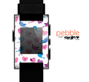 The White with Pink & Blue Vector Tweety Birds Skin for the Pebble SmartWatch