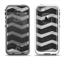 The Wide Black and Light Gray Chevron Pattern V3 Apple iPhone 5-5s LifeProof Fre Case Skin Set