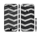 The Wide Black and Light Gray Chevron Pattern V3 Sectioned Skin Series for the Apple iPhone 6s Plus