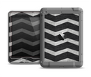 The Wide Black and Light Gray Chevron Pattern V3 Apple iPad Mini LifeProof Nuud Case Skin Set