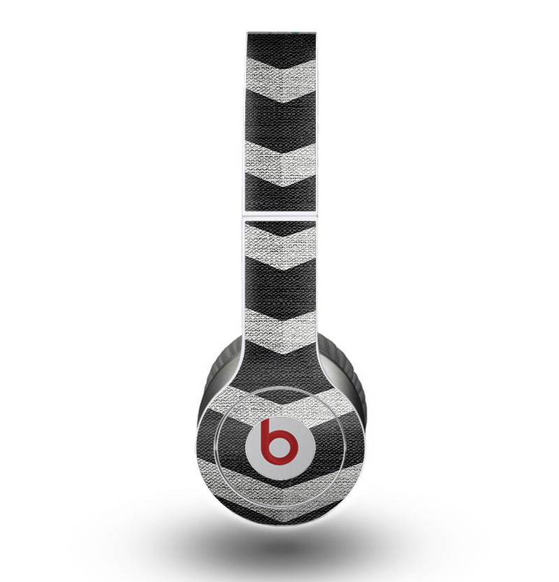 The Wide Black and Light Gray Chevron Pattern V3 Skin for the Beats by Dre Original Solo-Solo HD Headphones